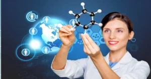 Illustration of precision peptide treatments enhancing energy and recovery.